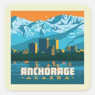 Sticker Carré Ancrage, Alaska