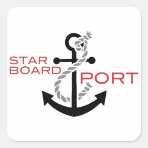 Sticker Carré Ancre du port de bord Nautique