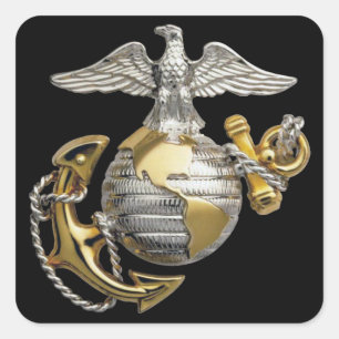 Sticker Carré Ancre Eagle Globe