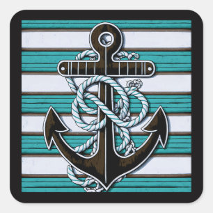 Sticker Carré Ancre nautique
