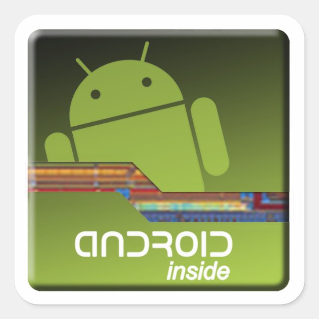 Sticker Carré Android à l'intérieur (Devant)