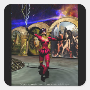 Sticker Carré ANDROID BALLET, Science-fiction