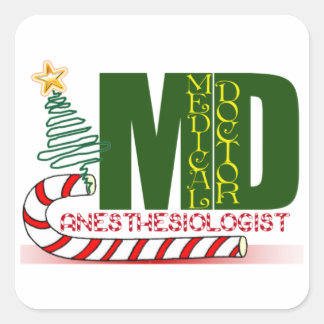 Sticker Carré Anesthésiste MERRY CHRISTMAS