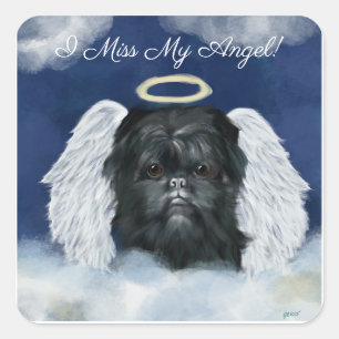 Sticker Carré Ange Affenpinscher