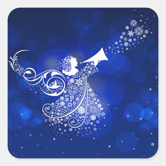 Sticker Carré Ange de Noël (Devant)