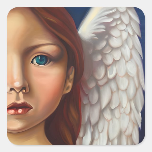 Sticker Carré Angel bleu (Devant)