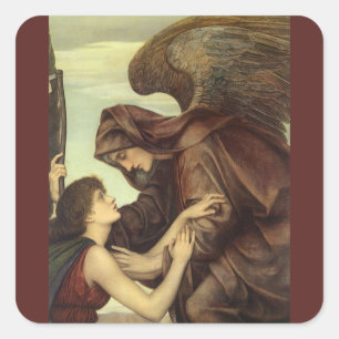 Sticker Carré Angel de la mort par Evelyn De Morgan
