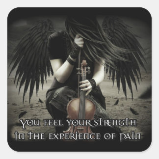 Sticker Carré Angel "Force dans la douleur"