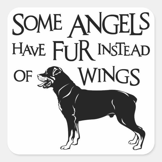 STICKER CARRÉ ANGEL ROTTWEILER (Devant)