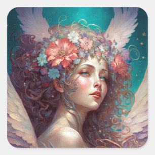 Sticker Carré Angel Wings Imaginaire Art