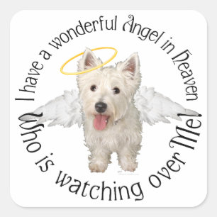 Sticker Carré Anges gardiens Westie
