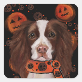 Sticker Carré Anglais Springer Spaniel