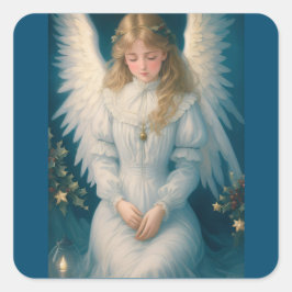 Sticker Carré Angle de Noël victorien vintage