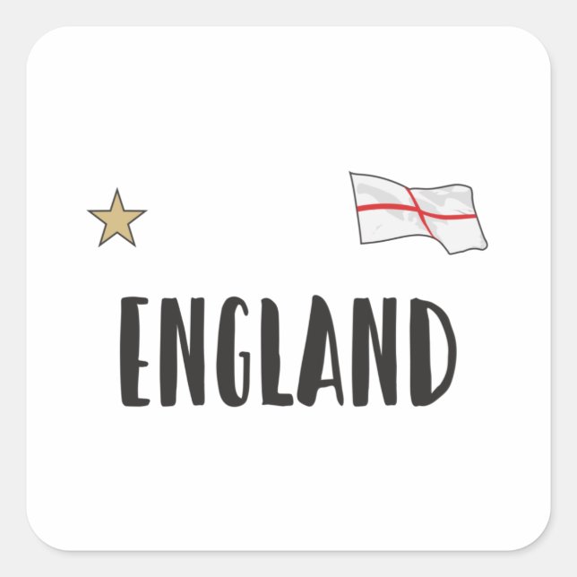 Sticker Carré Angleterre Fan Shirt Anglais Drapeau (Devant)