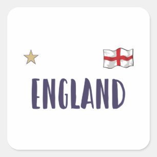 Sticker Carré Angleterre Fan Shirt Anglais Drapeau