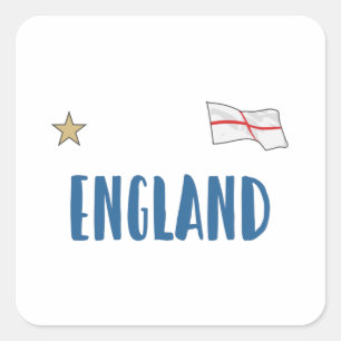Sticker Carré Angleterre Fan Shirt Anglais Drapeau