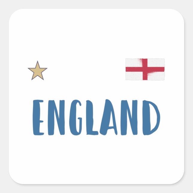 Sticker Carré Angleterre Fan Shirt Anglais Drapeau (Devant)