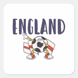 Sticker Carré Angleterre Fan Shirt Anglais Drapeau