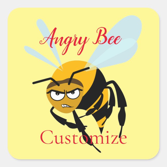 Sticker Carré Angry Bee Thunder_Cove (Devant)