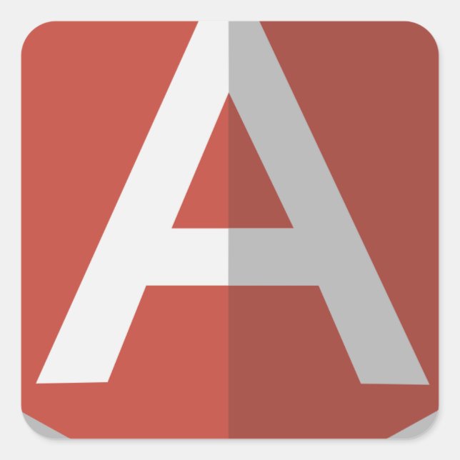 Sticker Carré AngularJS Shield Logo (Devant)