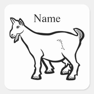 Sticker Carré Animal de chèvre Thunder_Cove