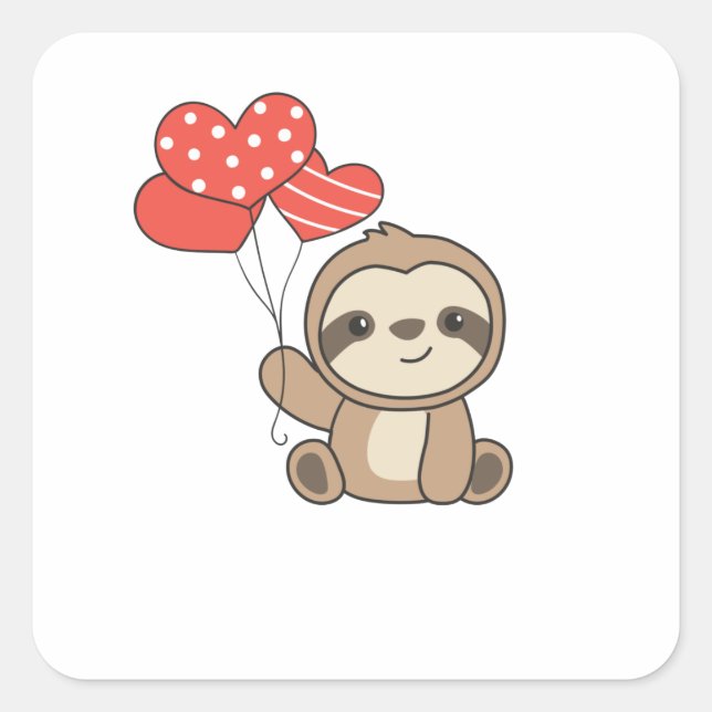 Sticker Carré Animal préféré de Sloth Cute (Devant)