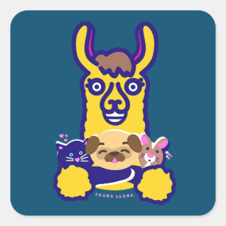 Sticker Carré Animal vétérinaire qui aime chien