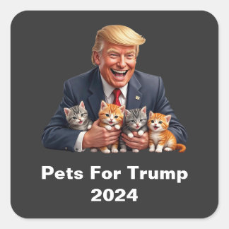 Sticker Carré Animaux de compagnie pour Trump 2024