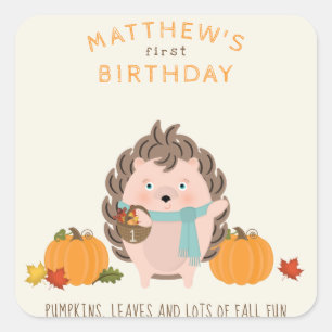 Sticker Carré Animaux des bois L'anniversaire de l'automne