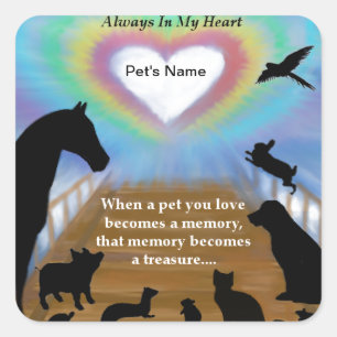 Sticker Carré Animaux Rainbow Bridge