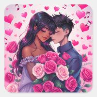 Anime Bi-raciale mignonne Saint Valentin