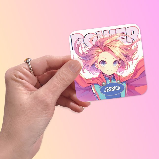 Sticker Carré Anime mignonne (Créateur téléchargé)