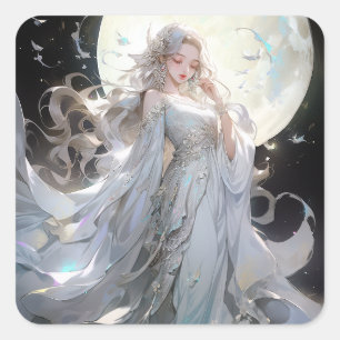 Sticker Carré Anime Moon Princess Imaginaire Art