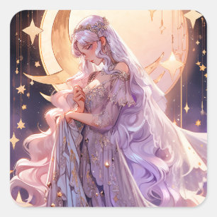 Sticker Carré Anime Moon Princess Imaginaire Art