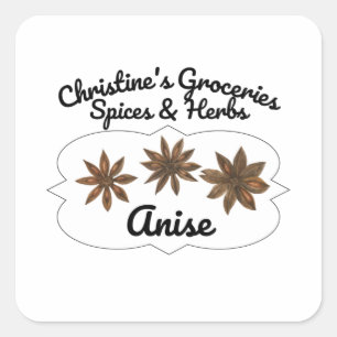 Sticker Carré Anise spice jar.