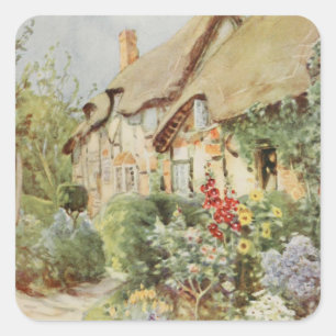 Sticker Carré Ann Hathaway's Cottage II, Stratford-upon-Avon, En