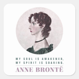 Sticker Carré Anne Bronte Portrait et Citation Mon âme est éveil
