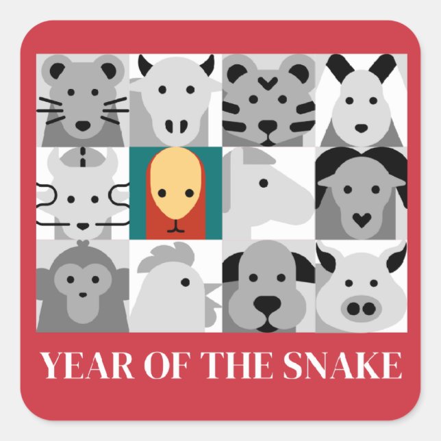 STICKER CARRÉ ANNÉE DU NAKE 2025 (Devant)