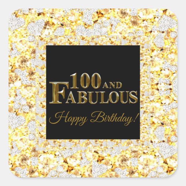 Sticker Carré Anniversaire 100 ans (Devant)