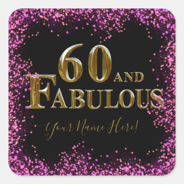 Sticker Carré Anniversaire 60 ans (Devant)
