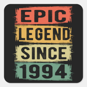 Sticker Carré anniversaire âgé de 27 ans 1994 Légende épopée 27e