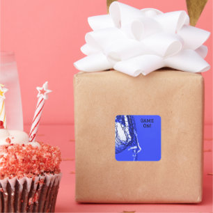 Sticker Carré Anniversaire Bold Blue Net & Volleyball