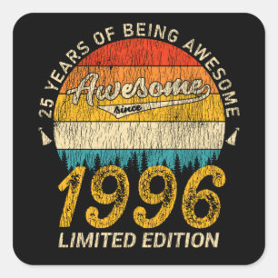 Sticker Carré anniversaire de 29 ans Retro fantastique 29e anniv
