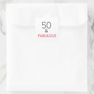 Sticker Carré Anniversaire de 50 ans et plus