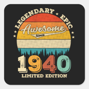 Sticker Carré anniversaire de 85 ans 1940 merveilleux 85e annive