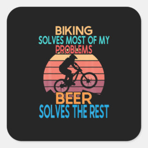 Sticker Carré Anniversaire de bière et de vélo