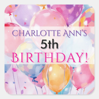 Sticker Carré Anniversaire de enfant Party Balloon Favor Fournit