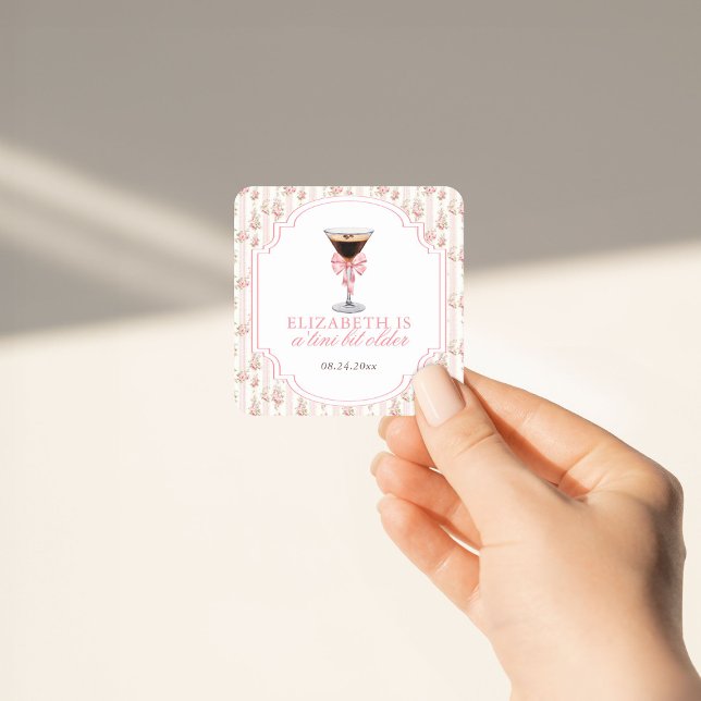 Sticker Carré Anniversaire de 'Tini Bit Older Espresso Martini C (Créateur téléchargé)