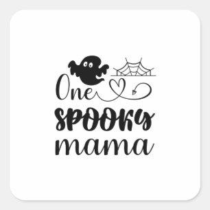 Sticker Carré Anniversaire d'Halloween d'une maman Éffrayante