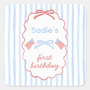 Sticker Carré Anniversaire du 4 juillet